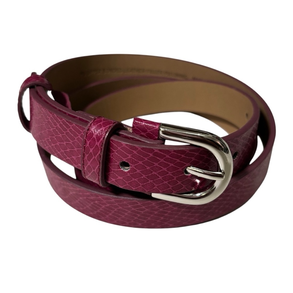 Target Fuschia Faux Leather Belt Silver Buckle Women’s Size 2XL